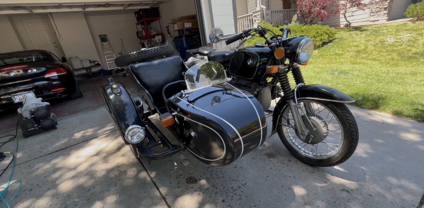 1972 BMW front view with sidecar