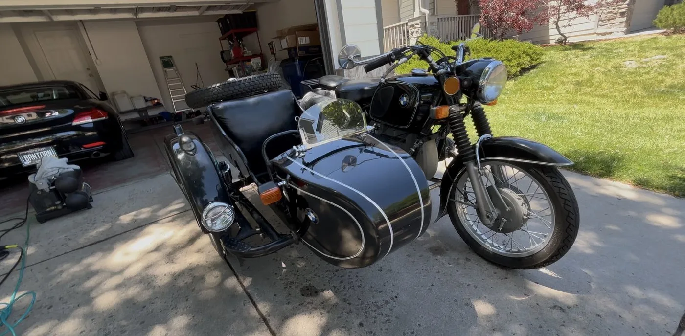 1972 BMW front view with sidecar