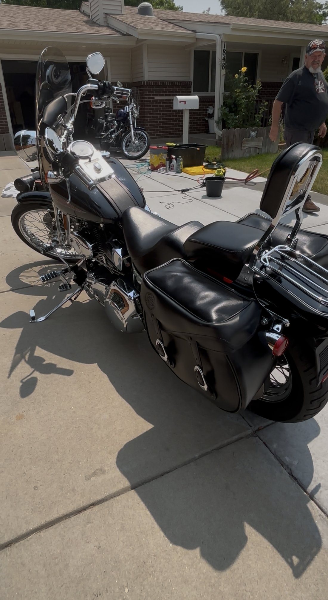 Black Harley Springer front three-quarter view