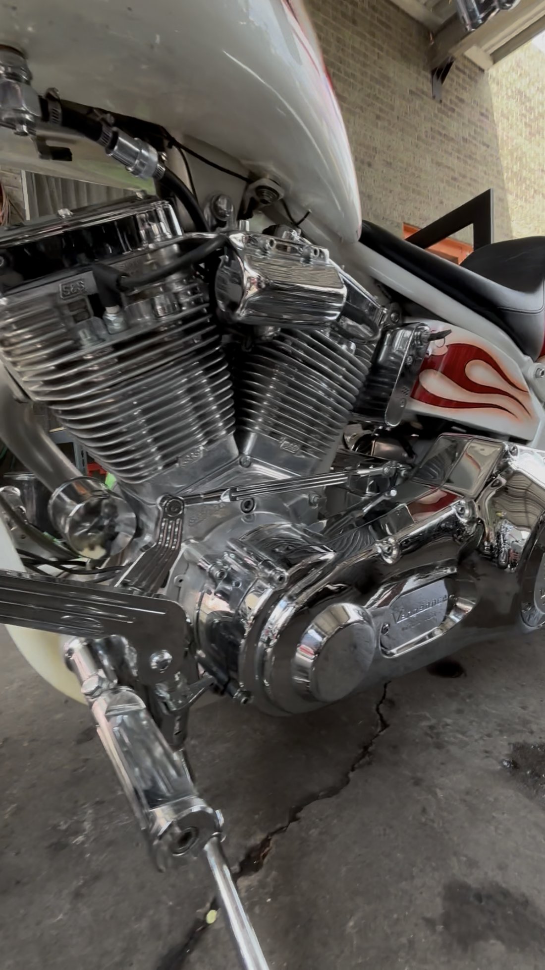 Custom Harley S&S engine close-up