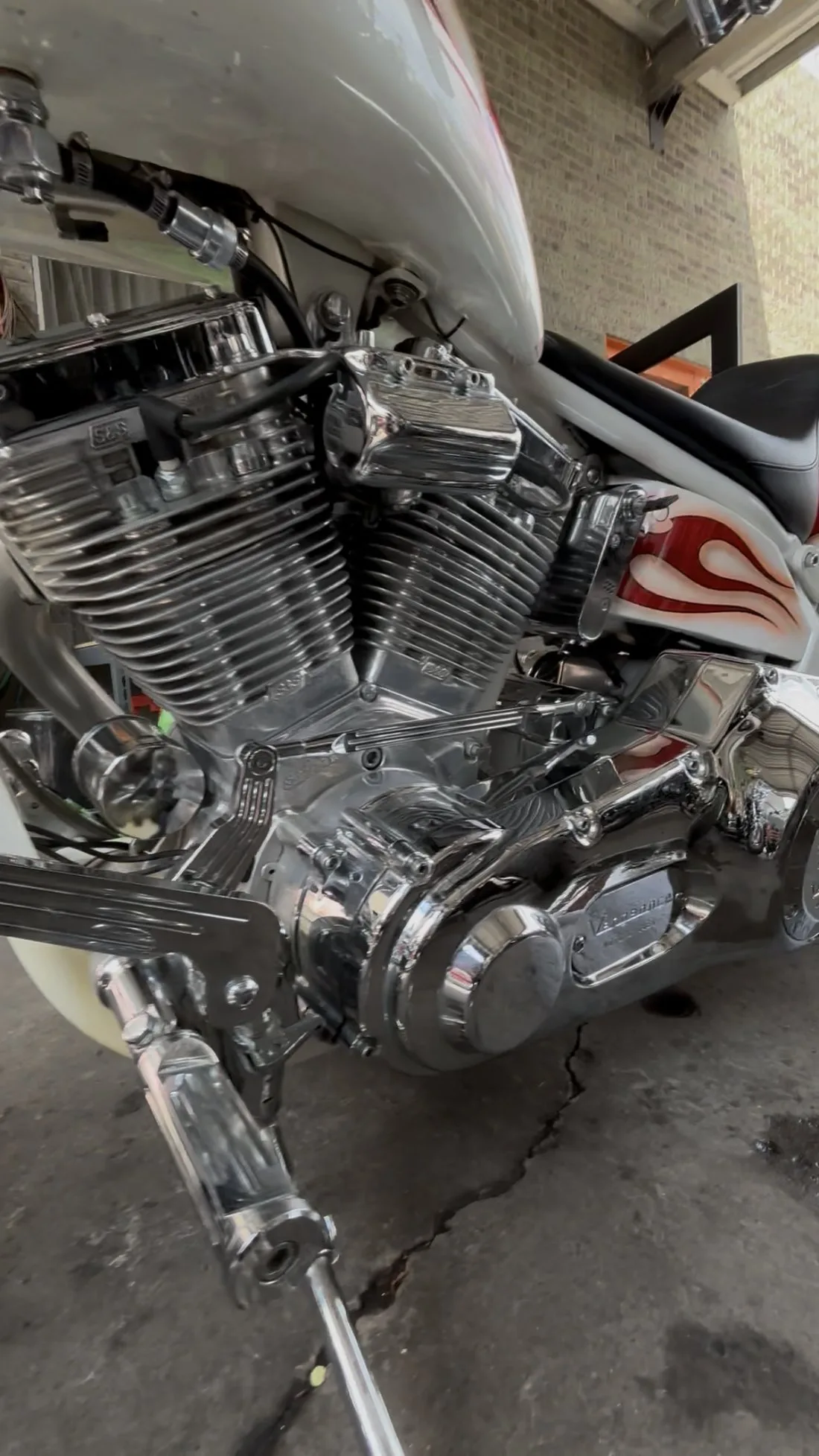 Custom Harley S&S engine close-up