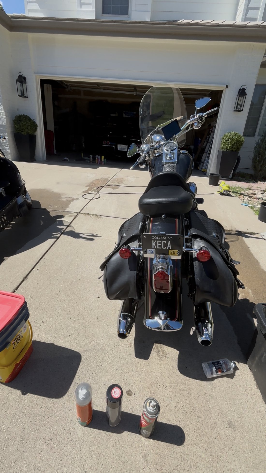 Harley-Davidson touring rear view with saddlebags