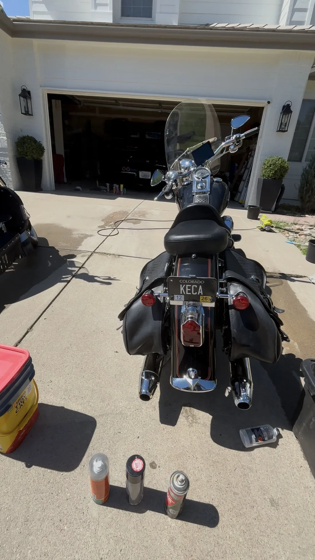 Harley-Davidson touring rear view with saddlebags