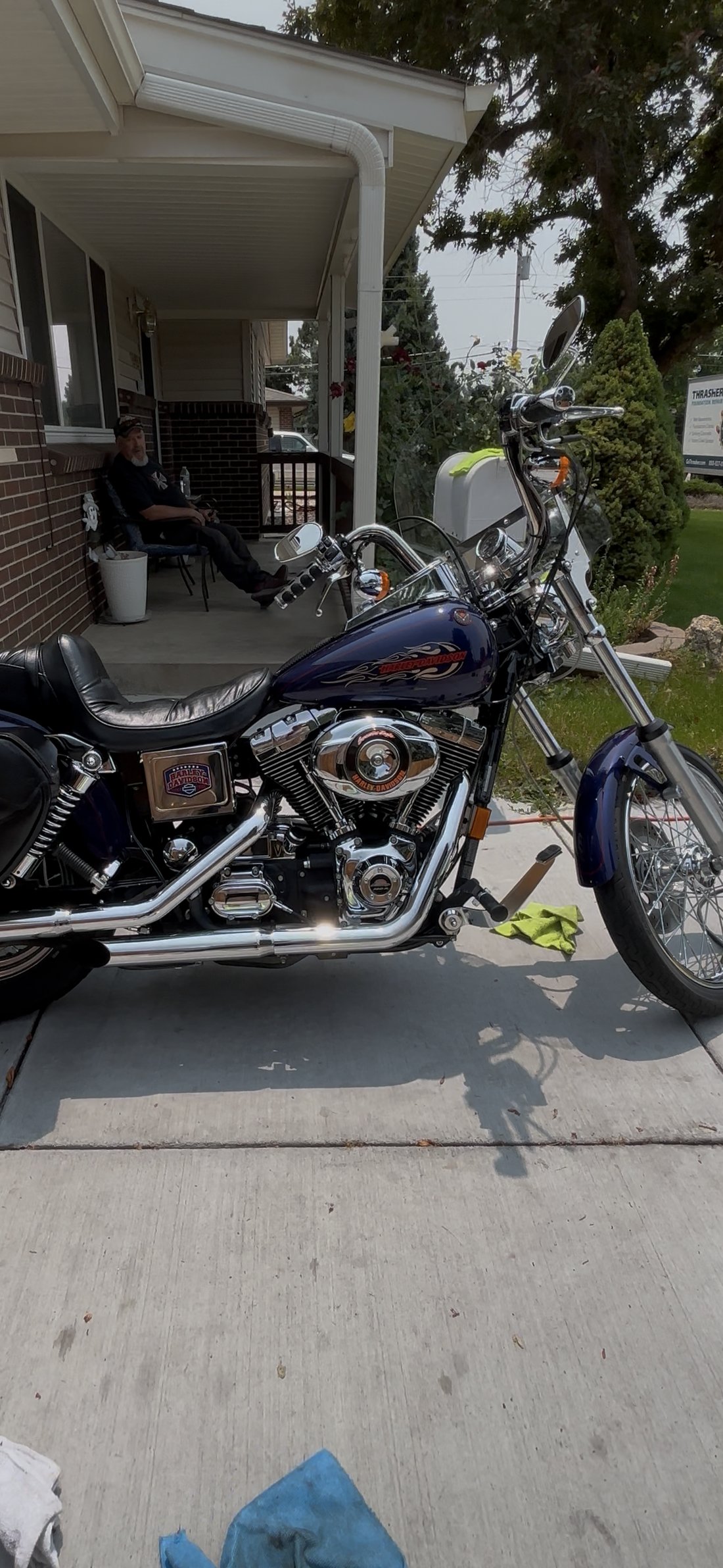 Harley front three-quarter with owner's porch