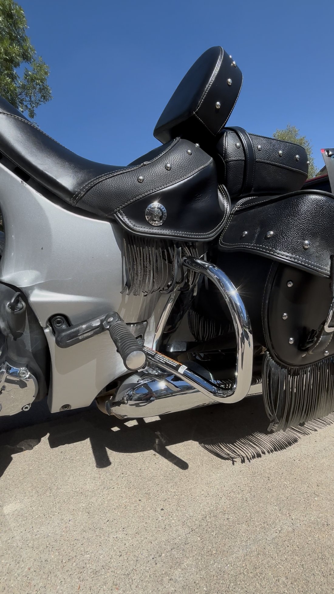 Indian Chief fringed saddlebag close-up