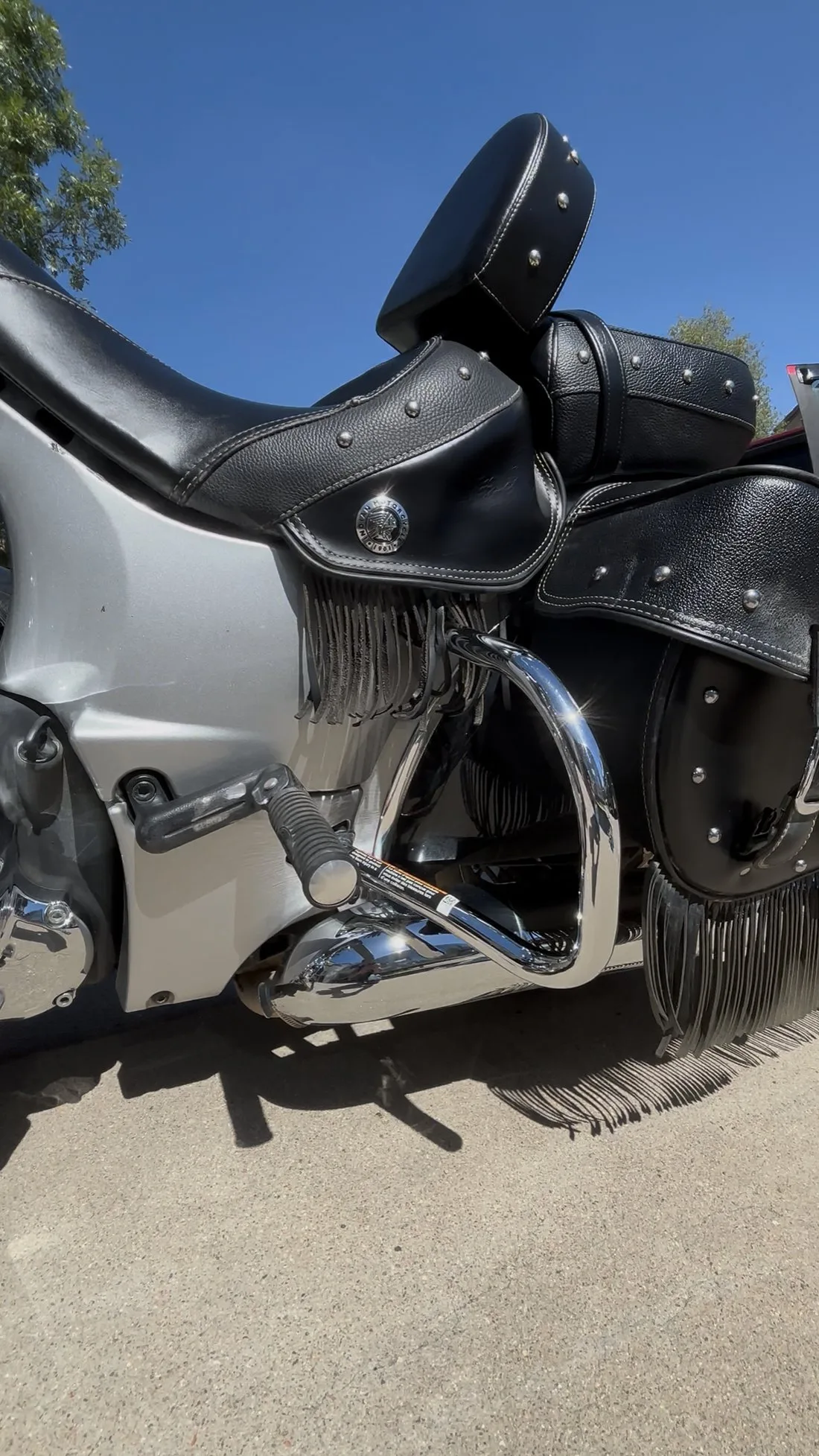 Indian Chief fringed saddlebag close-up