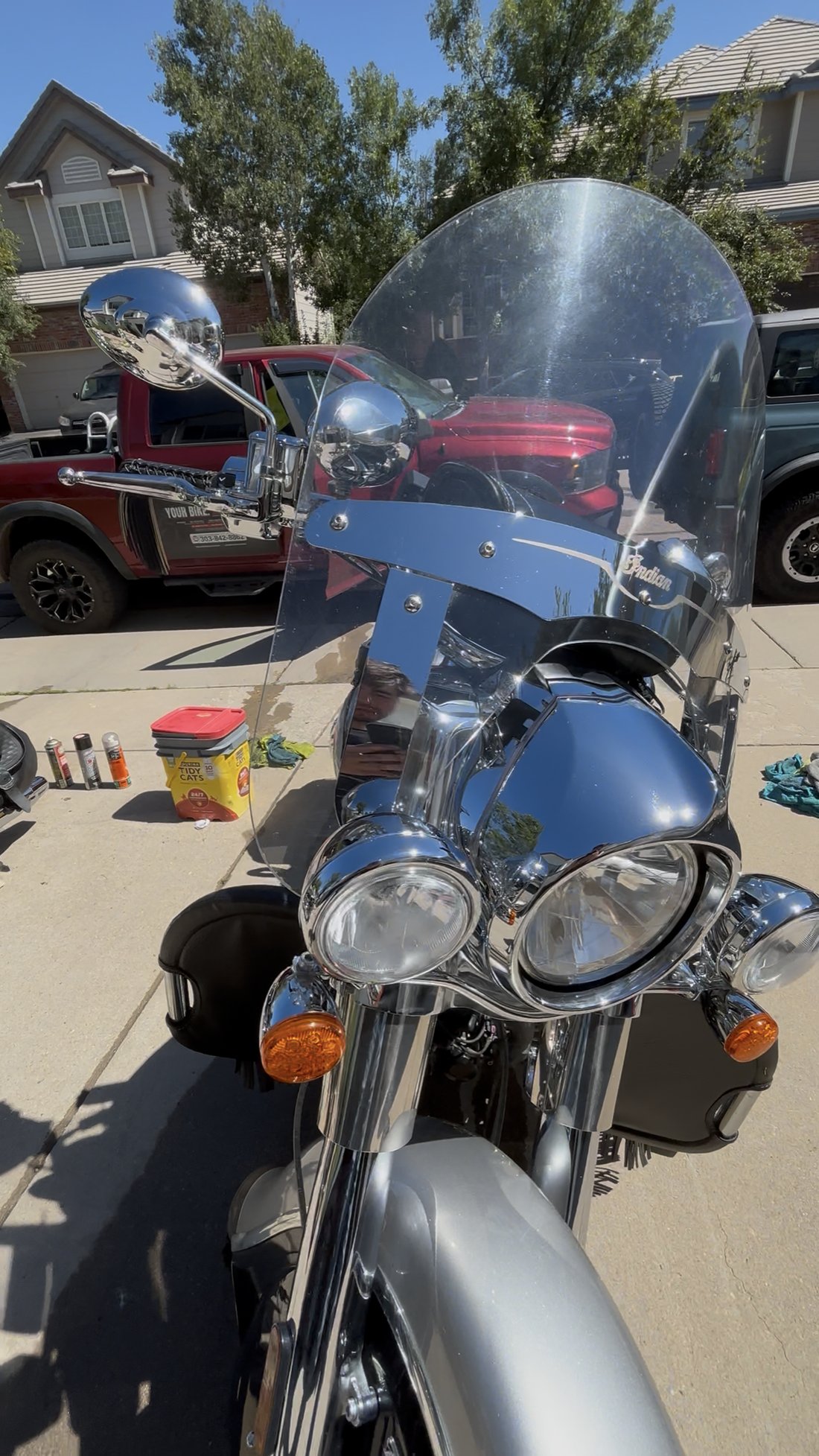 Indian Chief headlight and windshield